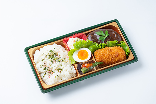 濃厚デミの幸せハンバーグとカニコロ御膳
